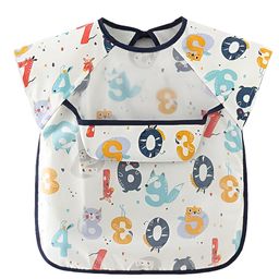 Tony Stark Sleeved Waterproof Baby Bib with Pocket | Lightweight EVA Toddler Bib for 6 to 24 Months (Math Magician)-12