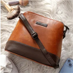 VISMIINTREND Shoulder Bag for Women, Girls Stylish Sling Crossbody Bag for Travel, Office & Reguler Use Pu Leather Handbag with Adjustable Strap - Tan-picture-20