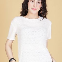 V-Mart Textured Cotton Round Neck Boxy Fit T-shirt-picture-28