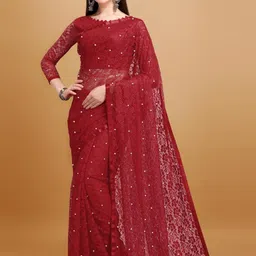 LOROFY Women Floral Woven Design Woven Design Festive Saree-picture-25