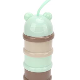 The Cheeky Kidzz Baby Formula Dispenser Foodgrade PP Double Layer Anti-Leak Milk Powder Cerelac Food Storage Dispenser 3 Container First Feed Box- Green image 5