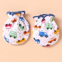 Ben Benny Interlock Knit Cap Mitten & Booties Set with Vehicle Print White - Diameter 10.5 cm image 5
