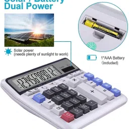 og x nexa with device Portable Desktop Big Size Calculator Charging by Solar Panel 12-Digit Display 4.3 Inches Screen BasicCalculator image 5