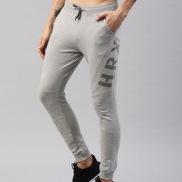 HRX by Hrithik Roshan Men Grey Solid Training Anti-Microbial Slim Fit Track Pants-image-26