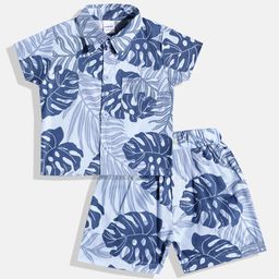 Moms Love Infant Boys Tropical Printed Pure Cotton Clothing Set-image-65