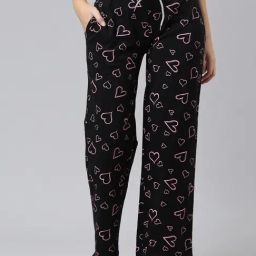 Kryptic Black Cotton Printed Lounge Pants-image-33