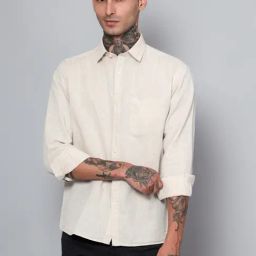 Cantabil Natural Linen Regular Fit Shirt-image-7