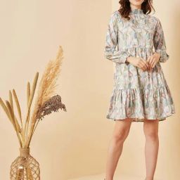 Marie Claire Cream Printed A-Line Dress-picture-18