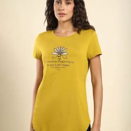Van Heusen Yellow Printed T-Shirt-image-53