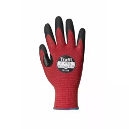 Traffi Cut Resistant Nylon Gloves Nitrile Coating Red Size 8, TG1240-08 (1 Pair)-image-30