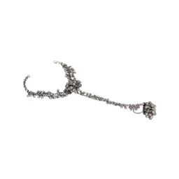 Teejh Silver-Plated Faraza Stacked Bracelets & Haathphool - Set of 3-44