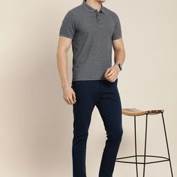 ether Men Anthra Grey Solid Moisture-Wicking Antimicrobial Polo-image-96