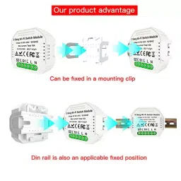 OKOS 2 Gang WiFi Smart Light Switch Hidden DIY Module OKOS Smart APP Remote Control (Pack 0f 2) image 2