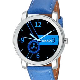 Mikado Men Black & Silver-Toned Analogue Watch 20611-12