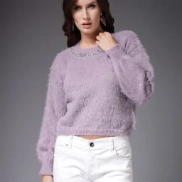 Mafadeny Lavender Regular Fit Sweater-image-67