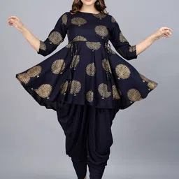 TFP Women Floral Printed Regular Kurta with Dhoti Pants-picture-13