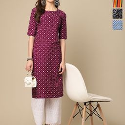Anouk Rustic Women Pack of 4 Ethnic Motifs Printed Kurta-picture-15