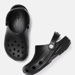 Crocs Kids Black Solid Croslite Clogs-1