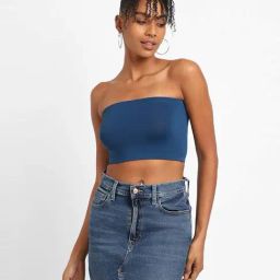 Forever 21 Blue Regular Fit Tube Top-image-5
