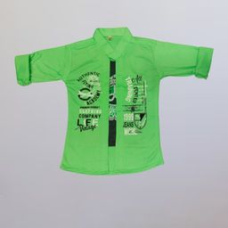 FASHION GRAB Boys Classic Fit Typography Printed Spread Collar Cotton Casual Shirt-image-35