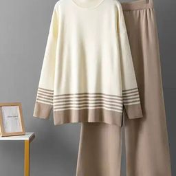 Alamode By Akanksha Brown Alfred Woolen Co-Ord Set-image-65