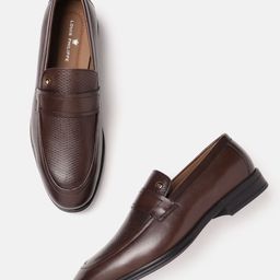 Louis Philippe Men Leather Textured Formal Loafers-image-72