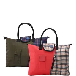 Kuber Industries Set Of 2 Checked Shopper Foldable Shoulder Bags-57