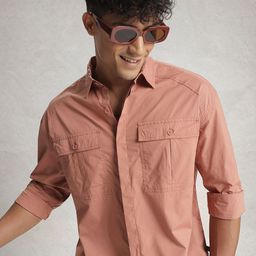 WROGN Pure Cotton Drop-Shoulder Sleeves Oversized Casual Shirt-image-82