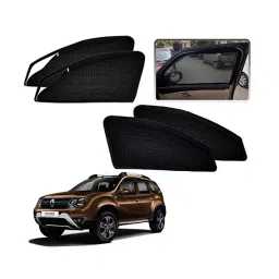 Auto Pearl Black Zipper Magnetic Large Window Car Curtains for Duster (Set of 4 Pcs)-28