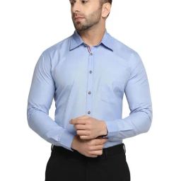 TAHVO Blue  Slim Fit Shirt-image-8