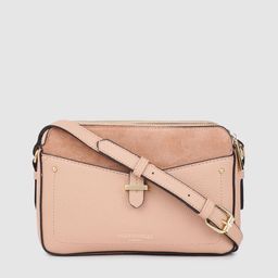 Accessorize Women Dusty Pink PU Structured Sling Bag-12