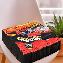 Kuber Industries Red & Black Printed Chair Pads-66