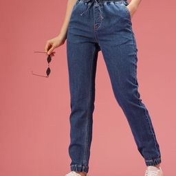 DressBerry Women High-Rise Light Fade Stretchable Jogger-image-37