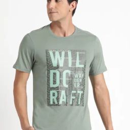 Wildcraft Sage Green Cotton Regular Fit Printed T-Shirt-picture-42