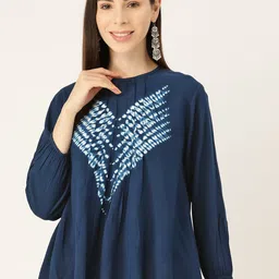 Maaesa Tie & Dye Pleated A-Line Top-picture-50