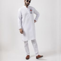 PulseIQ Men White Kurtas-image-26