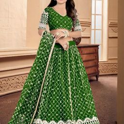F Plus Fashion Green Net Lehenga Choli-picture-57