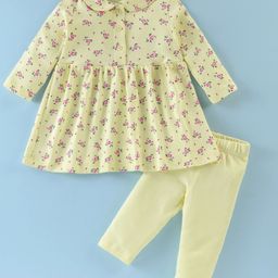 Doreme Cotton Lycra Single Jersey Full Sleeves Night Suit Unicorn Print - Yellow-picture-17