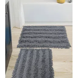 saral home Saralhome Cotton 2pc Shaggy Mat Lt.Grey. 40cm x 60cm-picture-14