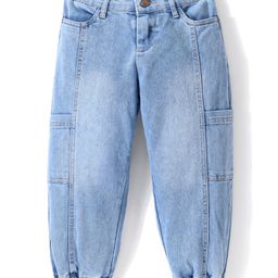 Pine Kids Denim Full Length Washed Jeans -Mid Blue-image-41