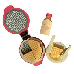 Playbox Wooden Waffle Maker - Sweet Treat Toddler & Kids Pretend Play Cooking Toy Set | Imagination and Creativity for 1 Year + (Pink Color)-6