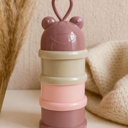 The Cheeky Kidzz Baby Formula Dispenser Foodgrade PP Double Layer Anti-Leak Milk Powder Cerelac Food Storage Dispenser 3 Container First Feed Box- Brown-20