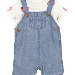 Carter's Knit Dungaree & Half Sleeves Inner Tee with Ambulance Print - Light Blue-image-44