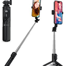 Portronics POR-2840 Lumistick Mini Extendable Multifunctional 3-in-1 Selfie Sticks with Wireless Detachable Bluetooth Remote & Tripod Stand,Portable Selfie Stick for iPhone & Android Mobiles(Black)-10