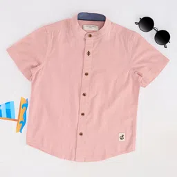 Pantaloons Junior Cotton Woven Half Sleeves Solid Shirt - Baby Pink-picture-34