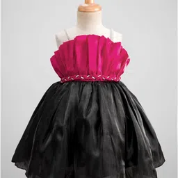 Enfance Sleeveless Stones Embellished Colour Blocked Knee Length Dress With Attached Belt - Rani-picture-49