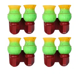 Somil Premium Designer Glass Wall / Night Lamp Elegant & Stylish Dcor Accent for Modern Interiors, color- Green, Yellow, Size, 27.5 X 23.5 X 27.5 CM-image-22
