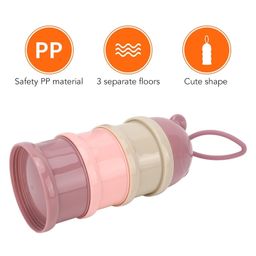 The Cheeky Kidzz Baby Formula Dispenser Foodgrade PP Double Layer Anti-Leak Milk Powder Cerelac Food Storage Dispenser 3 Container First Feed Box- Brown image 2