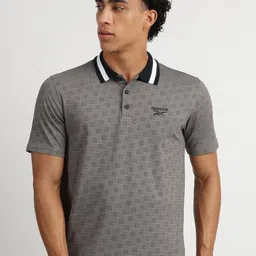 Reebok Men Solid Polo Collar Cotton T-shirt-image-67