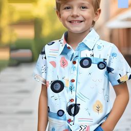 BAESD Boys Pack of 2 Classic Fit Solid Spread Collar Cotton Casual Shirts-image-84
